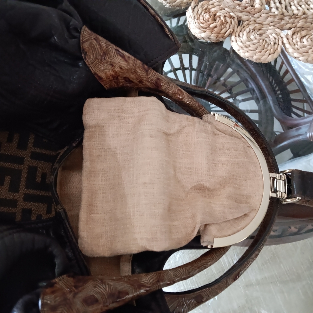 Fendi Dark Brown and Tan Shoulder Bag - Picture 11 of 14